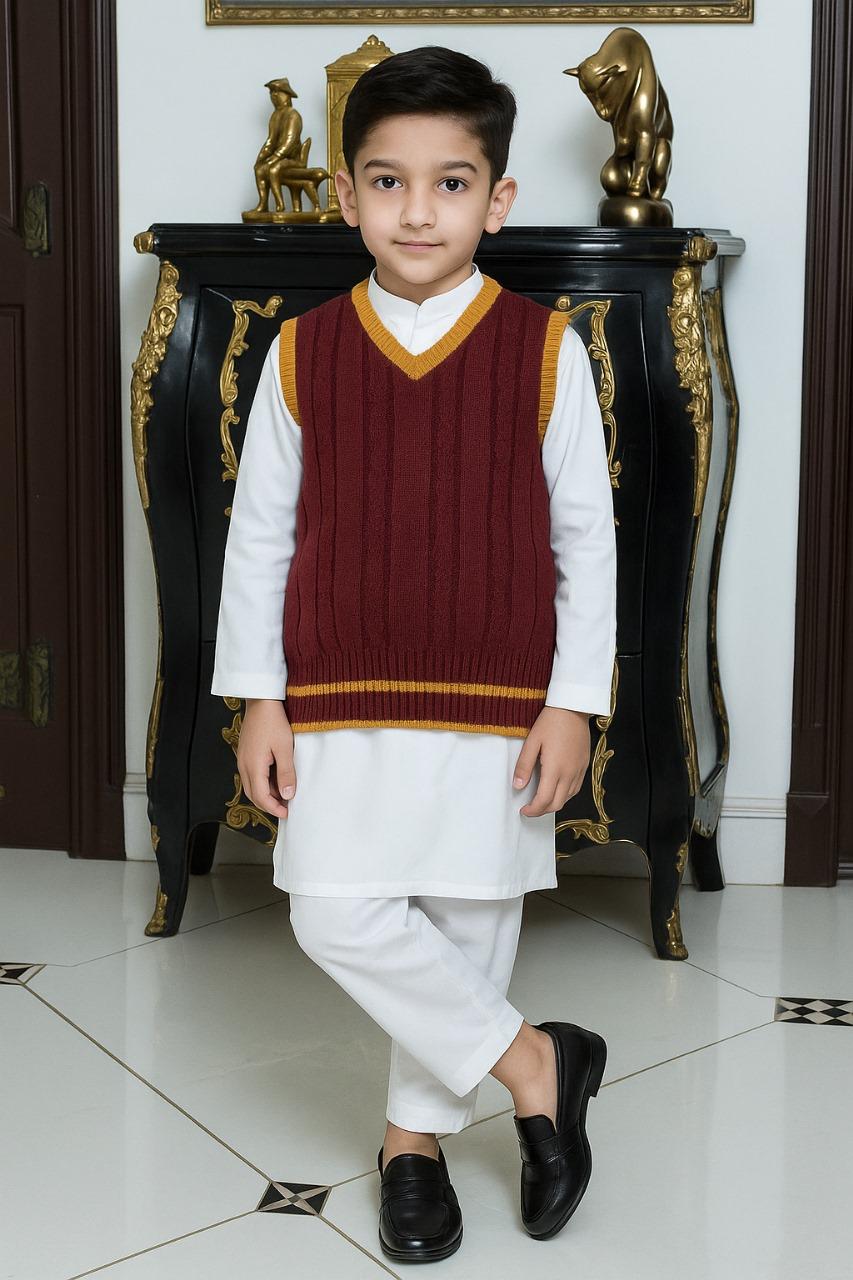 Cable Knitted Sweater Vest - Toddler & Kids-12M-6Y